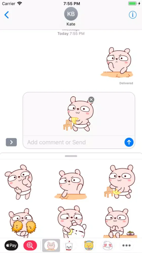 Ảnh chụp màn hình của Pink Bear Funny Stickers