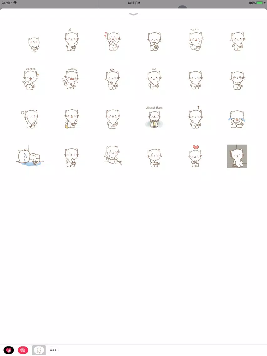 White Kitty Moving Emoji iPad  Screenshots