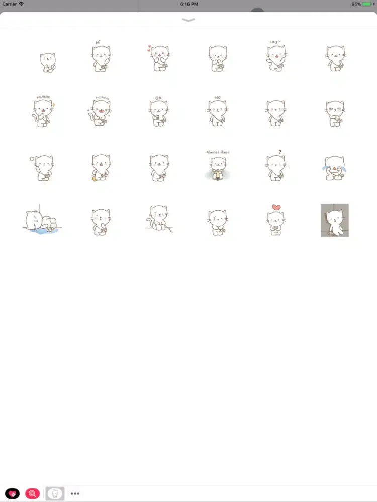 Capturas de pantalla de White Kitty Moving Emoji iPad 