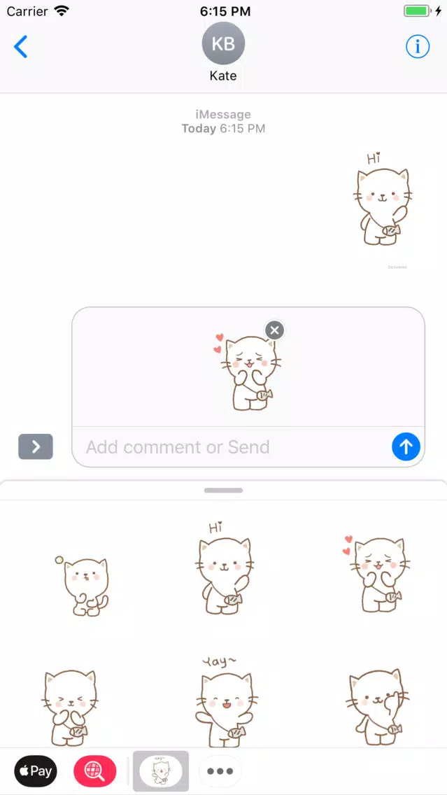 White Kitty Moving Emoji Screenshots