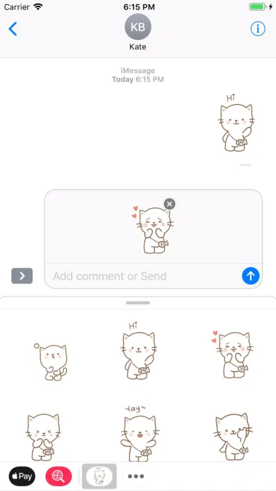 Capturas de pantalla de White Kitty Moving Emoji