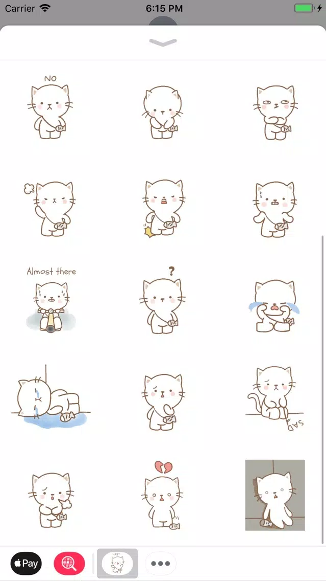 White Kitty Moving Emoji Screenshots