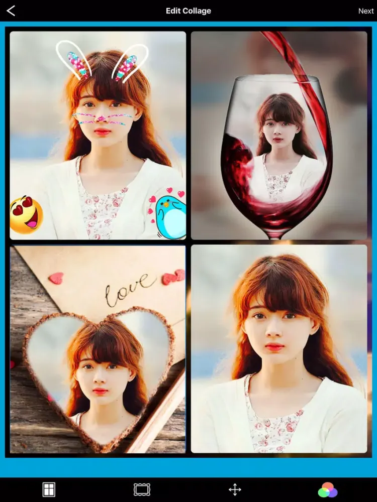 Camera Beauty 360 - Photo Editor, Animal Frames iPad  Screenshots
