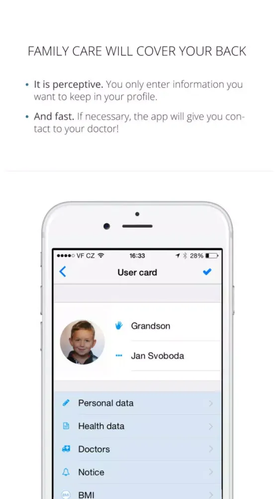 Zrzuty ekranu Family-Care, Health management