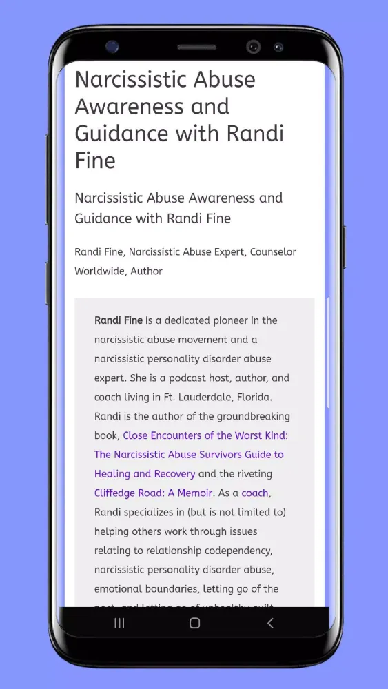 Tangkapan skrin Narcissistic Abuse Awareness