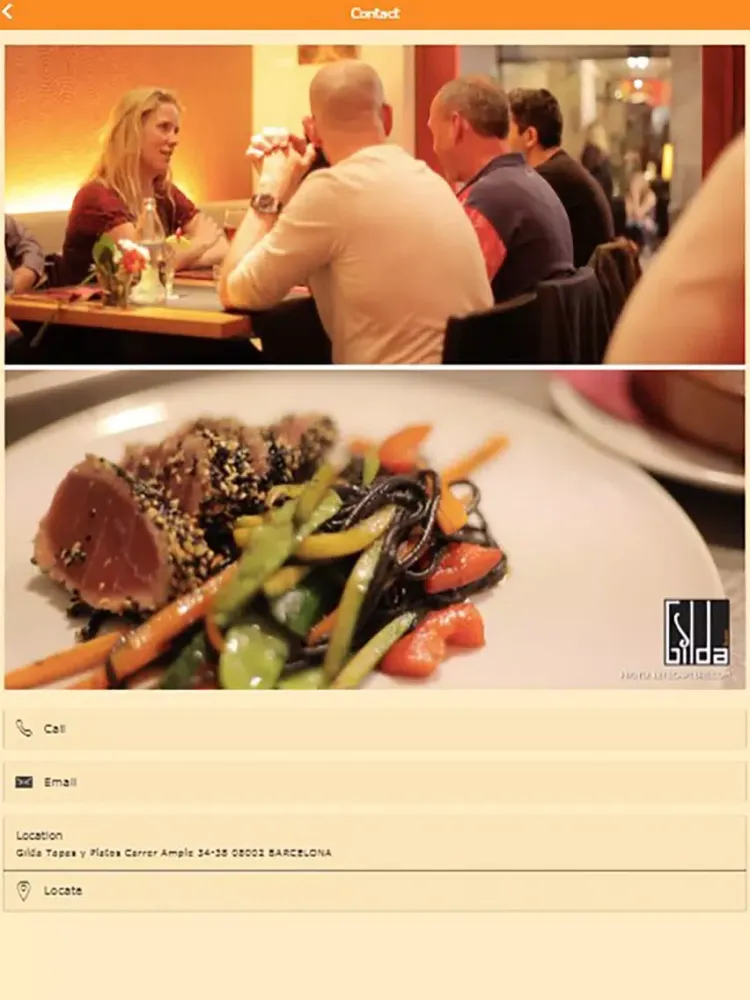 Ảnh chụp màn hình của GILDA TAPAS BARCELONA iPad 