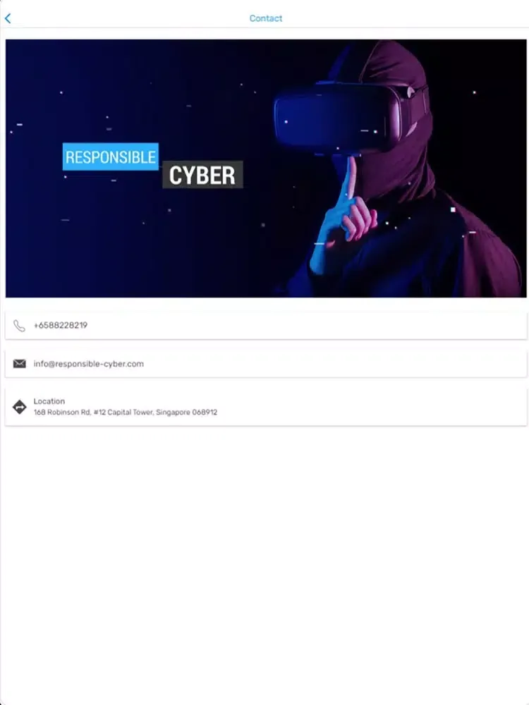 Tangkapan layar Responsible Cyber iPad 