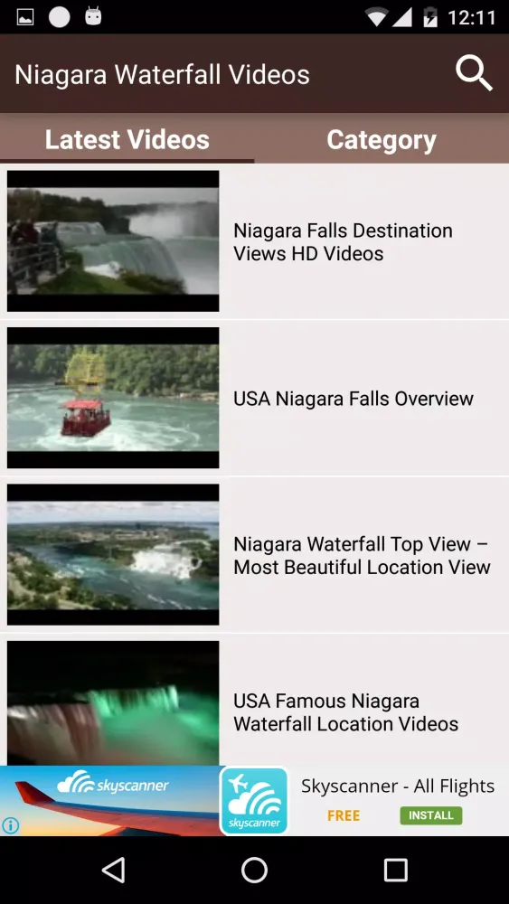 Ảnh chụp màn hình của Niagara Waterfall Videos
