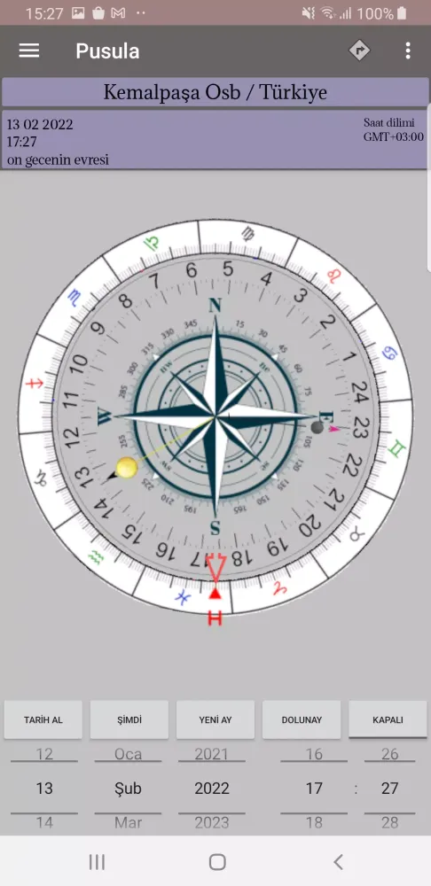 ภาพหน้าจอของ Lunisolar time