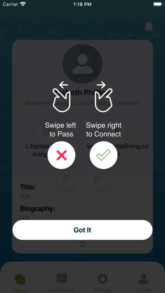 NIC Community Connector Swipe Screenshots