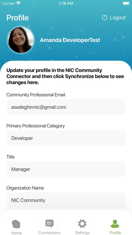 NIC Community Connector Swipe Screenshots