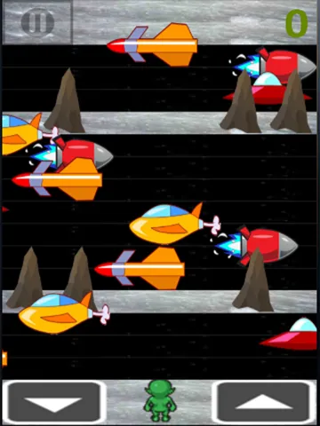 Tangkapan skrin Alien robots invaders run cross road in the space iPad 