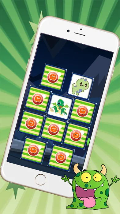 Finding Funny Monster In The Matching Cute Cartoon Pictures Puzzle Cards Game For Kids, Toddler And Preschool Screenshots