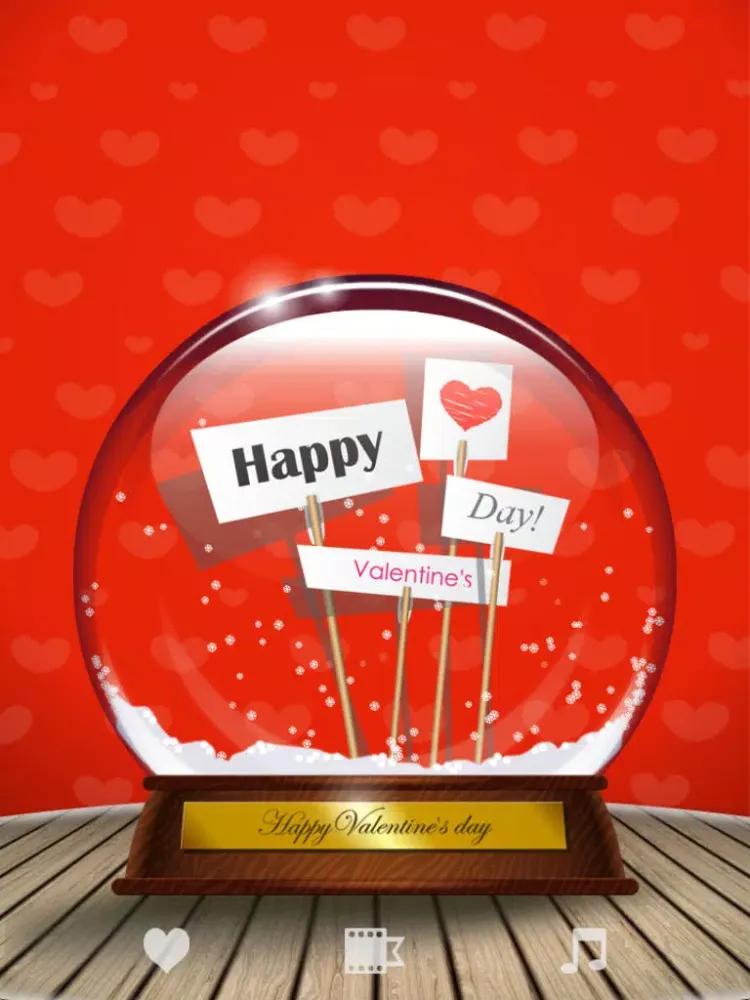 Tangkapan layar Valentine Snow Globe iPad 