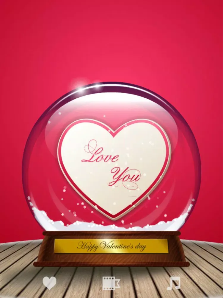 Tangkapan layar Valentine Snow Globe iPad 
