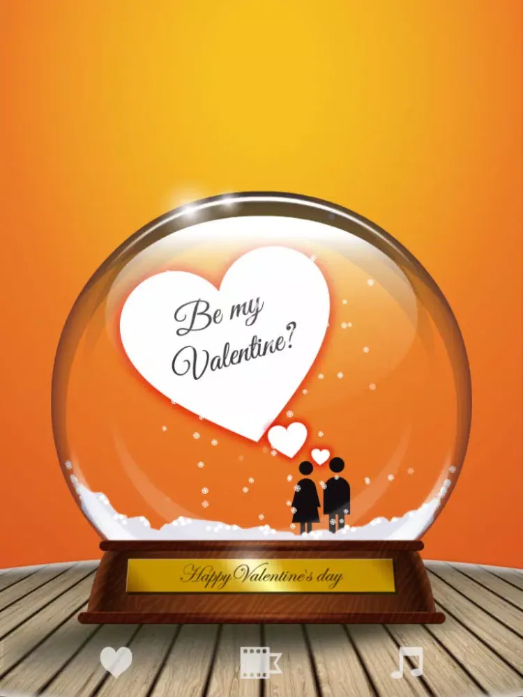 Tangkapan layar Valentine Snow Globe iPad 