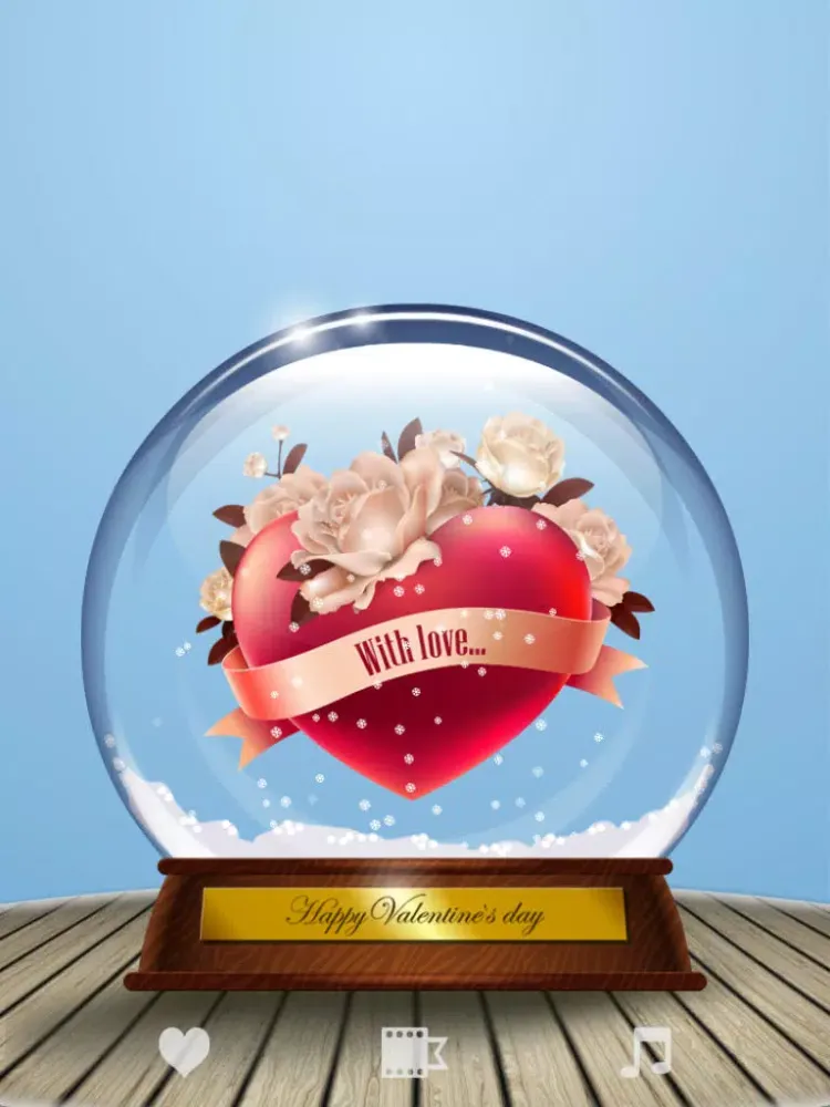 Tangkapan layar Valentine Snow Globe iPad 