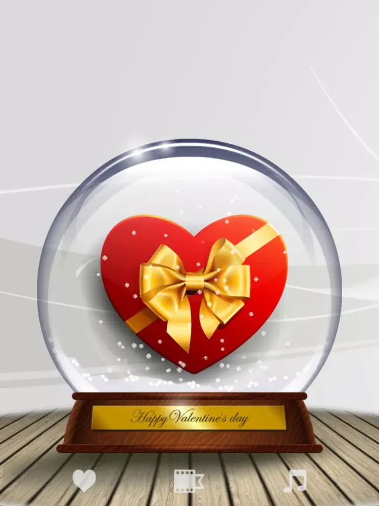 Tangkapan layar Valentine Snow Globe iPad 