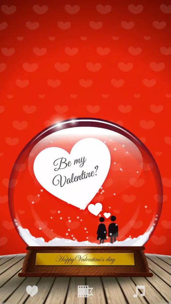 Tangkapan layar Valentine Snow Globe