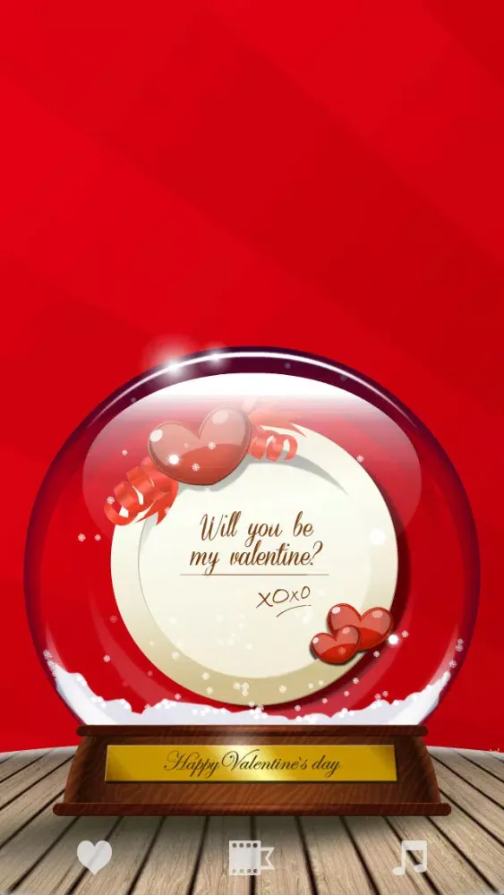 Tangkapan layar Valentine Snow Globe