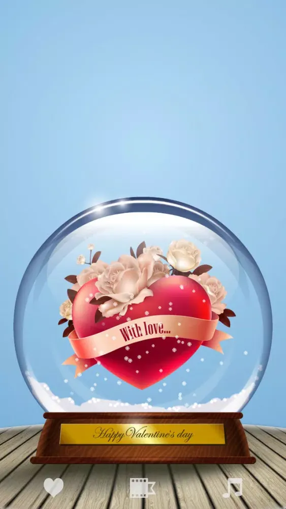Tangkapan layar Valentine Snow Globe