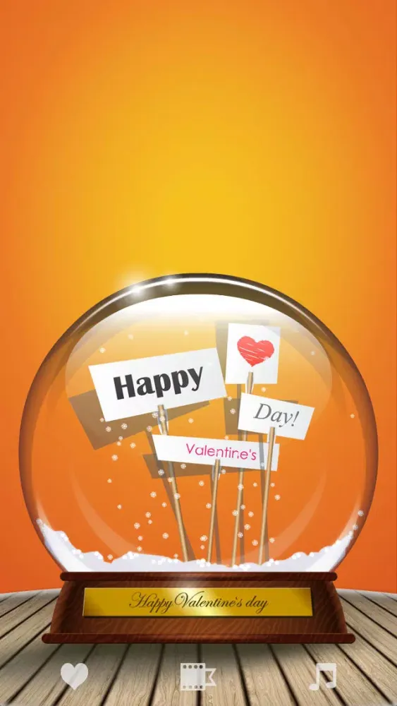 Tangkapan layar Valentine Snow Globe