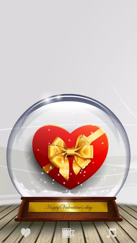 Tangkapan layar Valentine Snow Globe