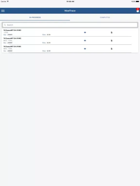 NiceTrace iPad  Screenshots