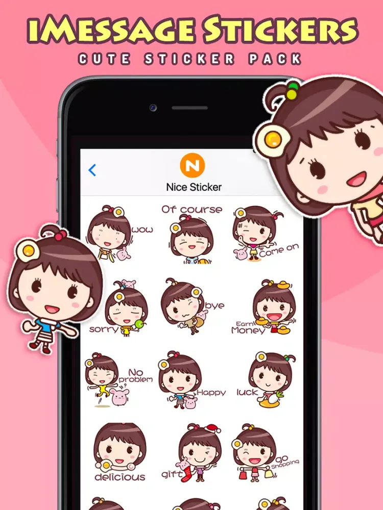 صور Yolk Girl - Cute Stickers by NICE Sticker iPad 