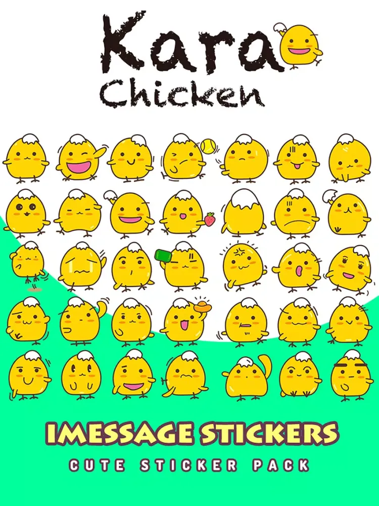 ภาพหน้าจอของ Kara Chicken - Cute Stickers by NICE Sticker iPad 