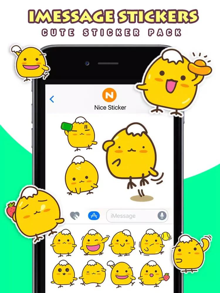 ภาพหน้าจอของ Kara Chicken - Cute Stickers by NICE Sticker iPad 