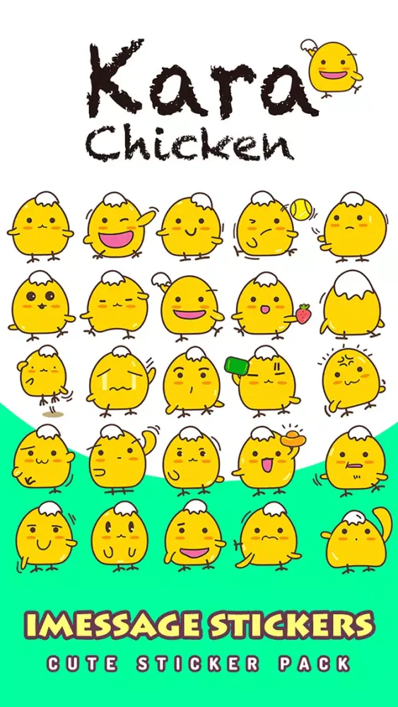 ภาพหน้าจอของ Kara Chicken - Cute Stickers by NICE Sticker