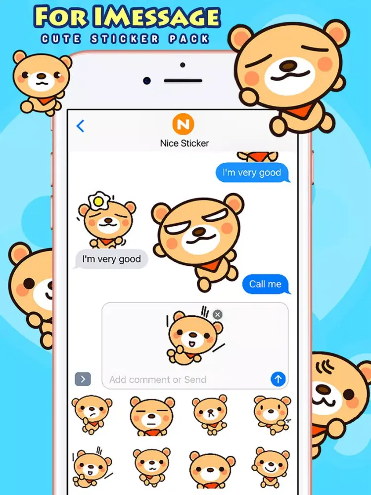 Screenshot di Fly Bear - Cute Stickers by NICE Sticker iPad 