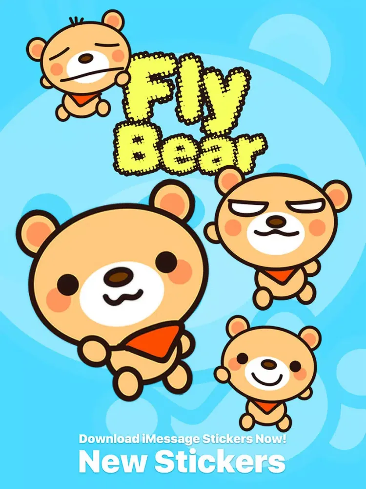Screenshot di Fly Bear - Cute Stickers by NICE Sticker iPad 