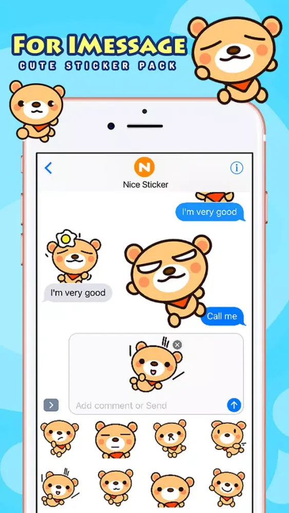 Screenshot di Fly Bear - Cute Stickers by NICE Sticker