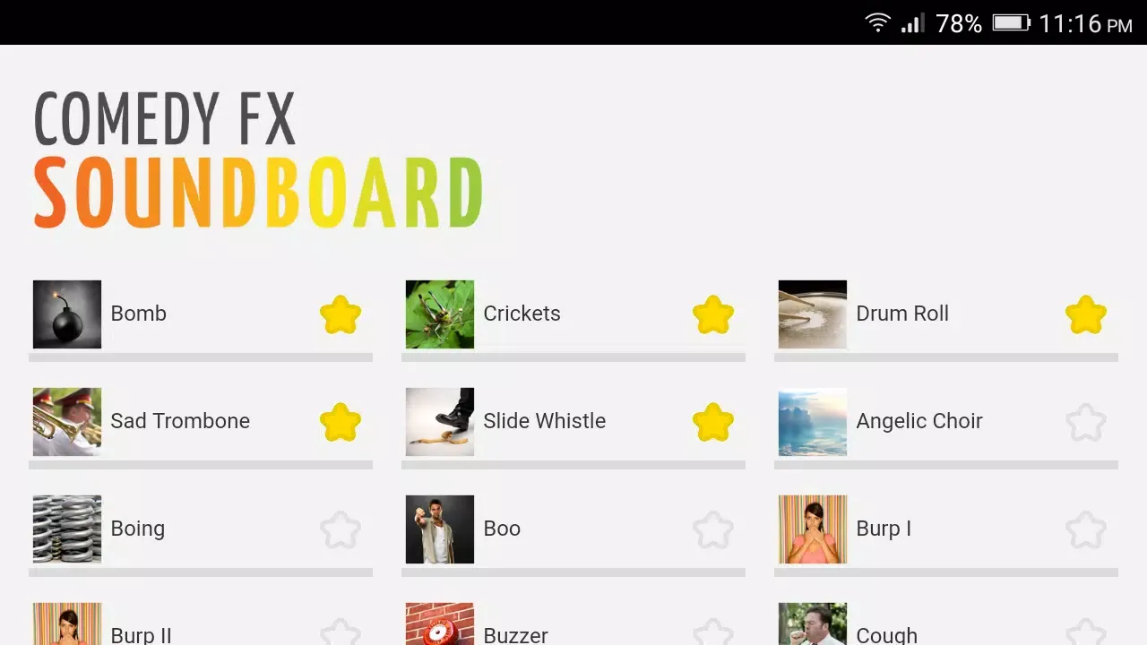 Capturas de tela do Comedy FX Soundboard