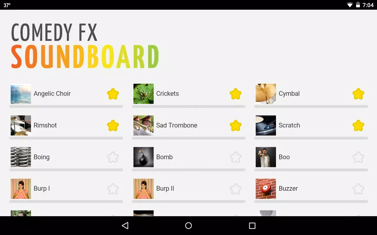 Capturas de tela do Comedy FX Soundboard