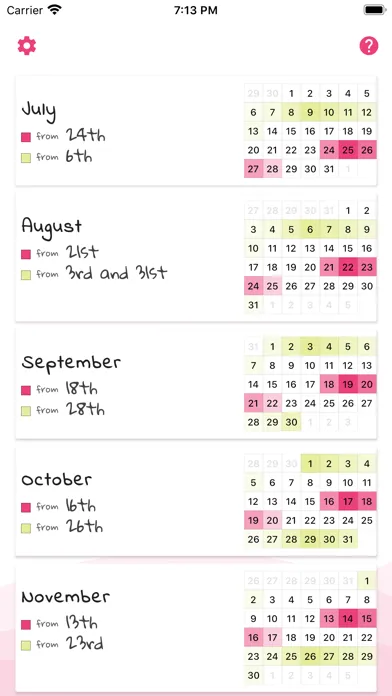 Zrzuty ekranu Simple Period Planner