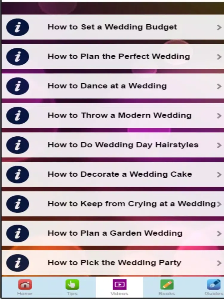 Wedding Tips - Learn to Plan Your Perfect Wedding iPad 应用截图