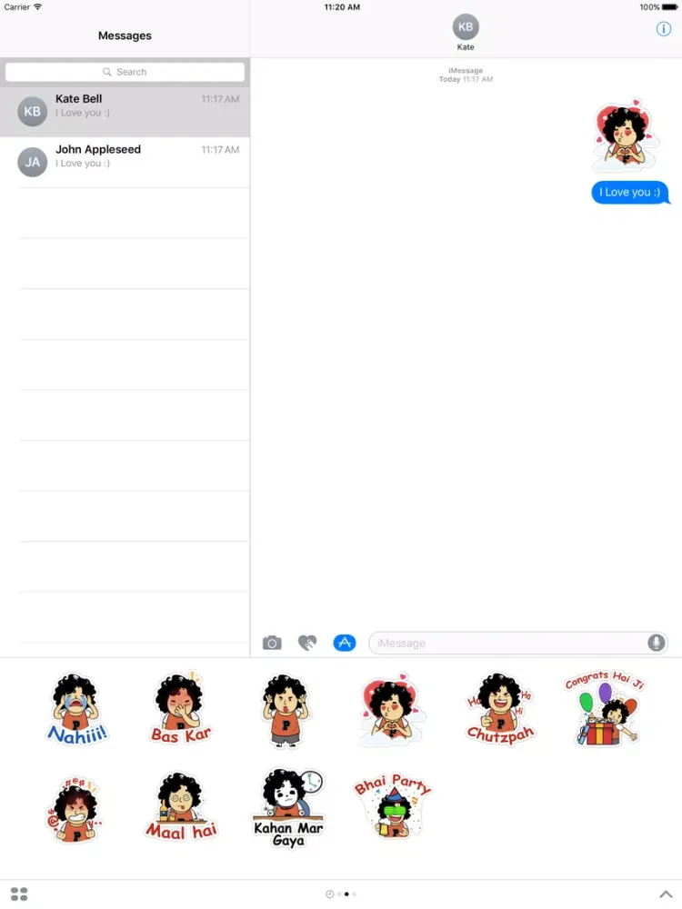 Face expressions friendship Indian desi stickers iPad  स्क्रीनशॉट