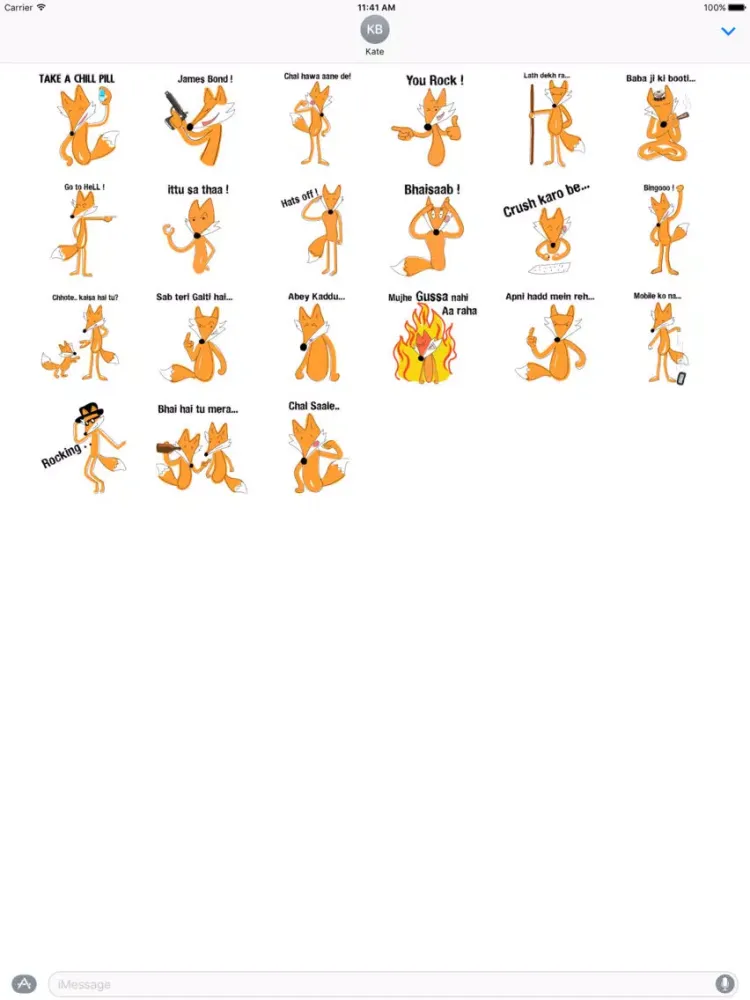 Zrzuty ekranu Fox Expressions friendship Indian desi stickers iPad 