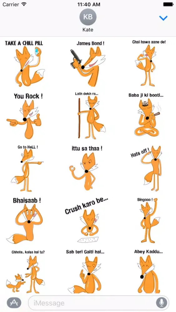 Zrzuty ekranu Fox Expressions friendship Indian desi stickers