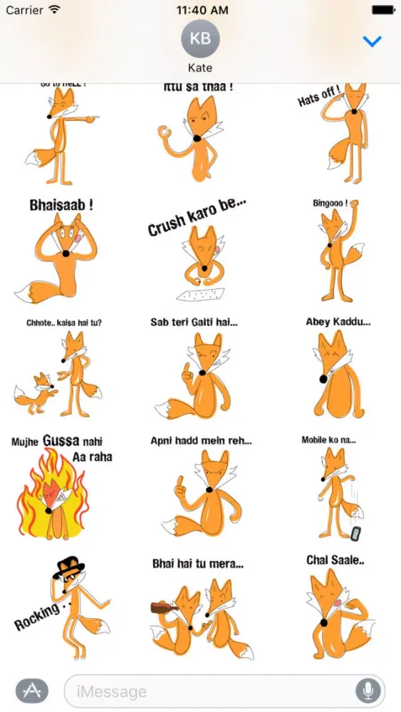 Zrzuty ekranu Fox Expressions friendship Indian desi stickers