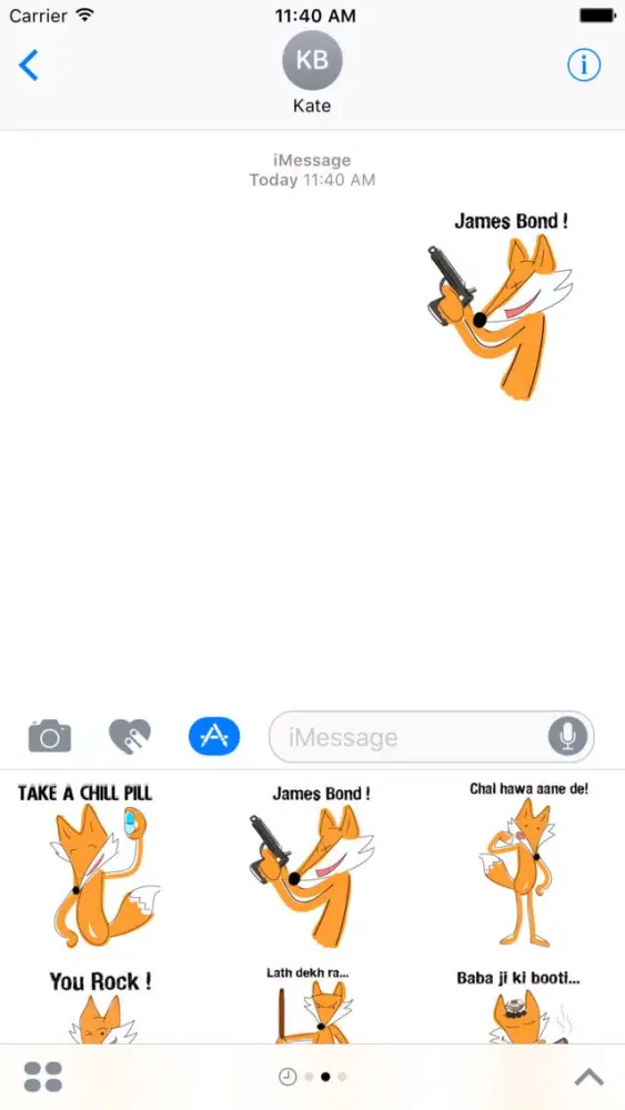 Zrzuty ekranu Fox Expressions friendship Indian desi stickers