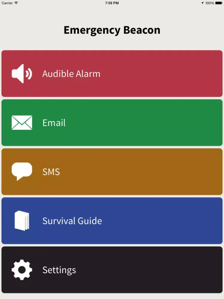 Emergency Beacon iPad  Screenshots