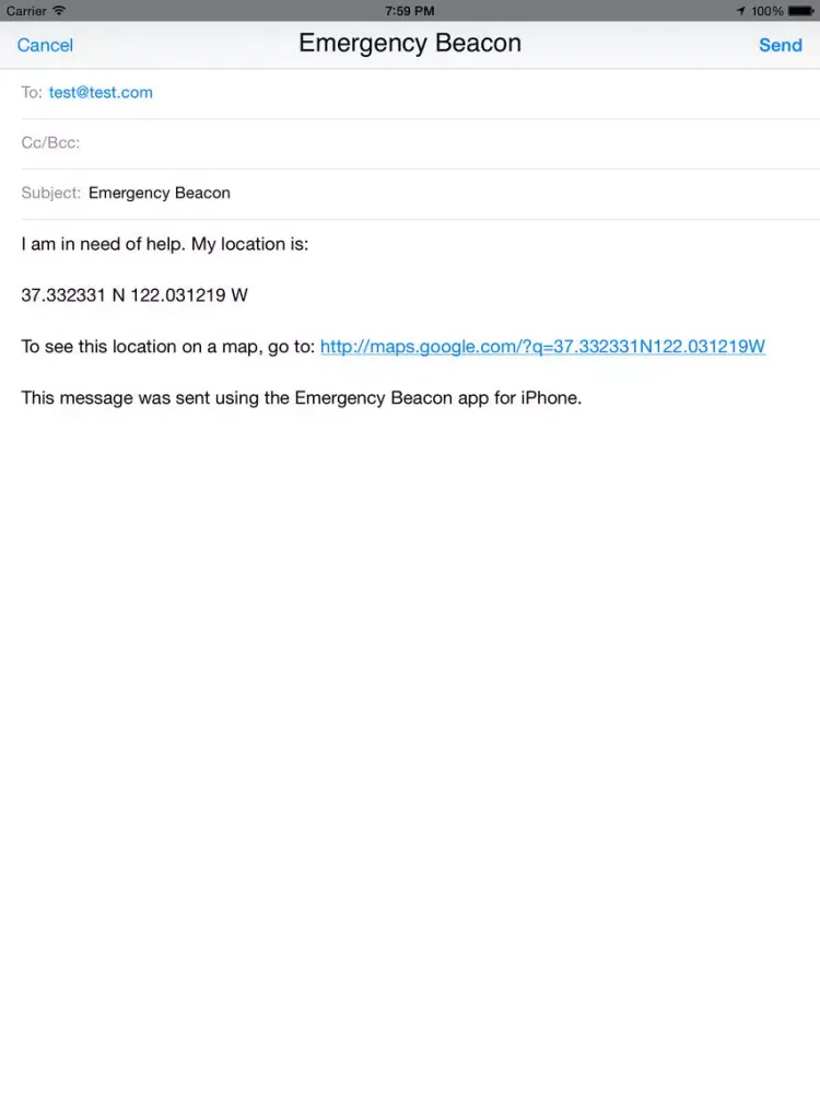 Emergency Beacon iPad  Screenshots