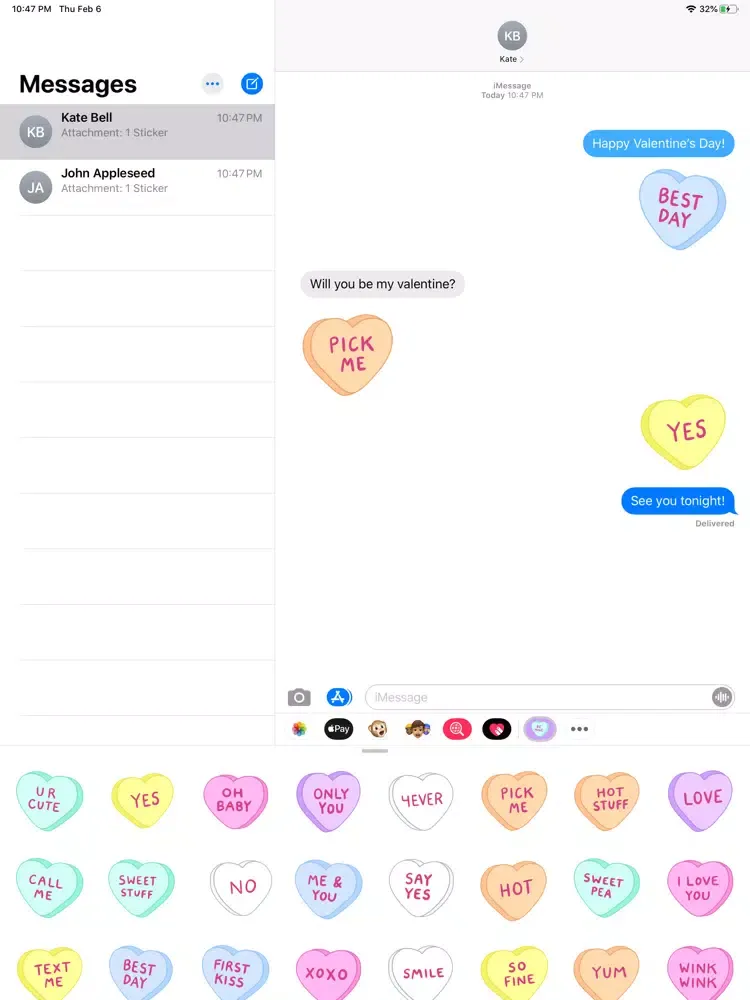 Valentine's Day Candy Hearts iPad  سکرین شاٹس