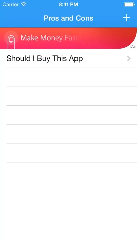 ภาพหน้าจอของ Pros and Cons Lite