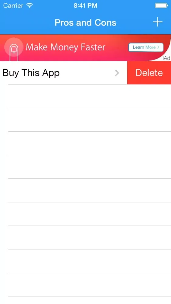 ภาพหน้าจอของ Pros and Cons Lite
