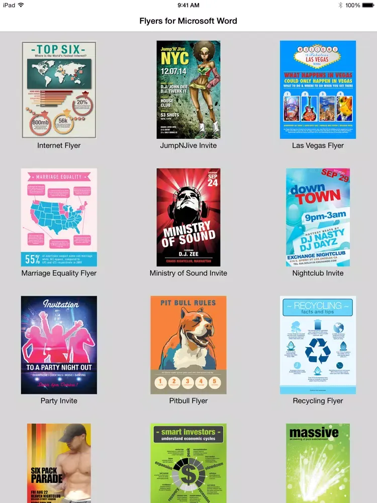 Flyers for Microsoft Word iPad 应用截图